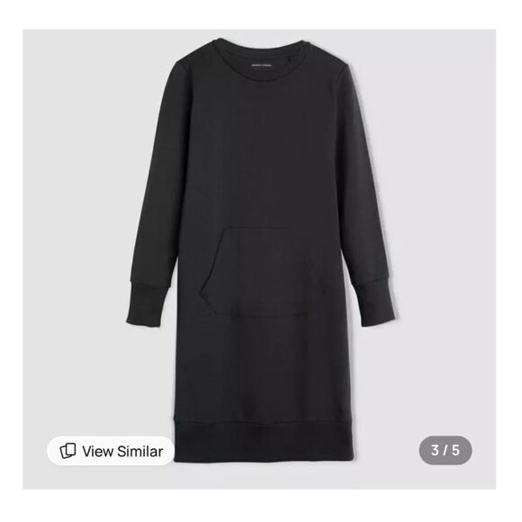 NWOT Universal Standard Classic Light Terry Sweatshirt Dress Black $124 XS 10 12 - Picture 1 of 10